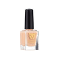 Close-up of SUNSET SORBET by LIONYX Lacquer, a pastel peach crème nail polish.