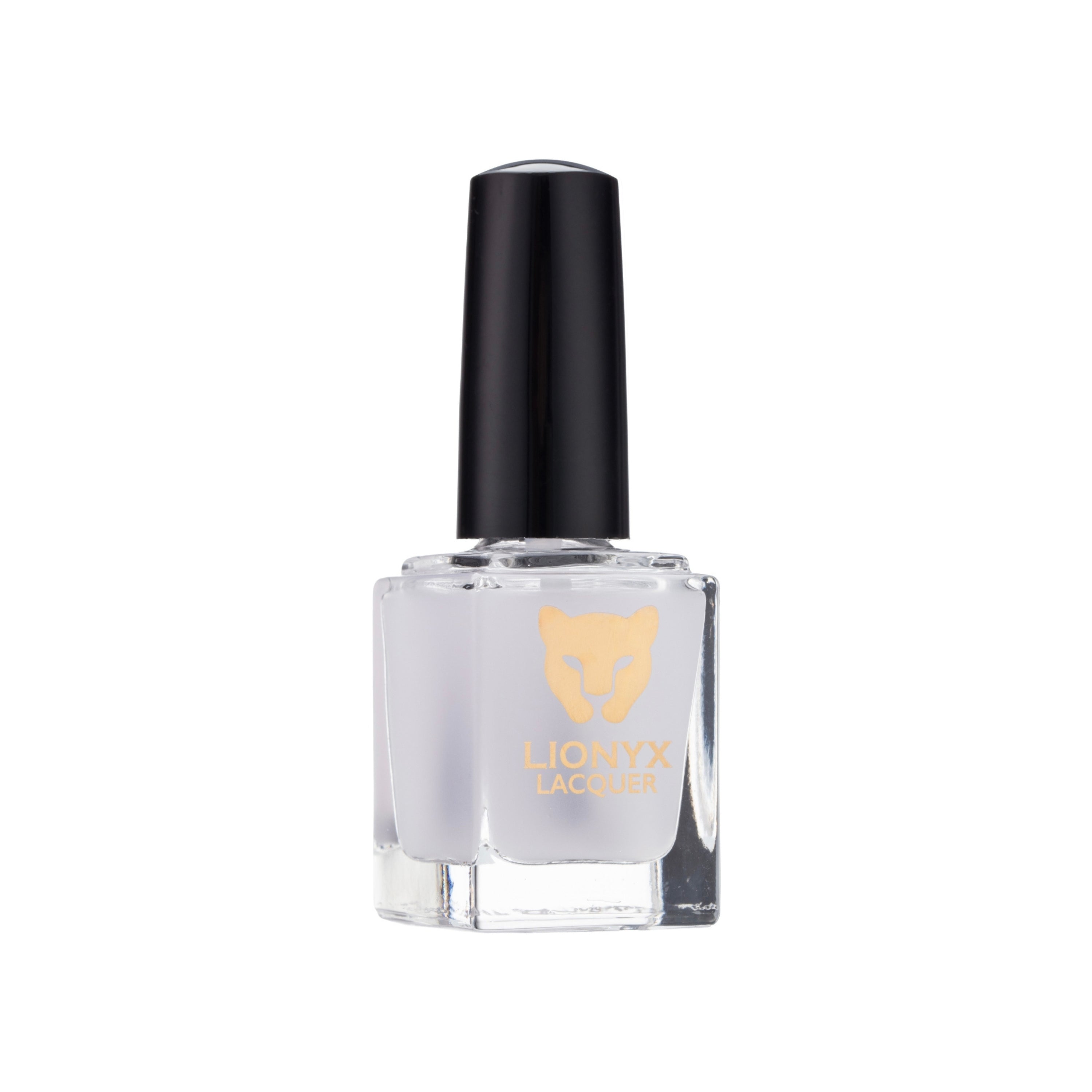 Close-up of BASE INSTINCT by LIONYX Lacquer, a sticky base coat for longer-lasting manicures.