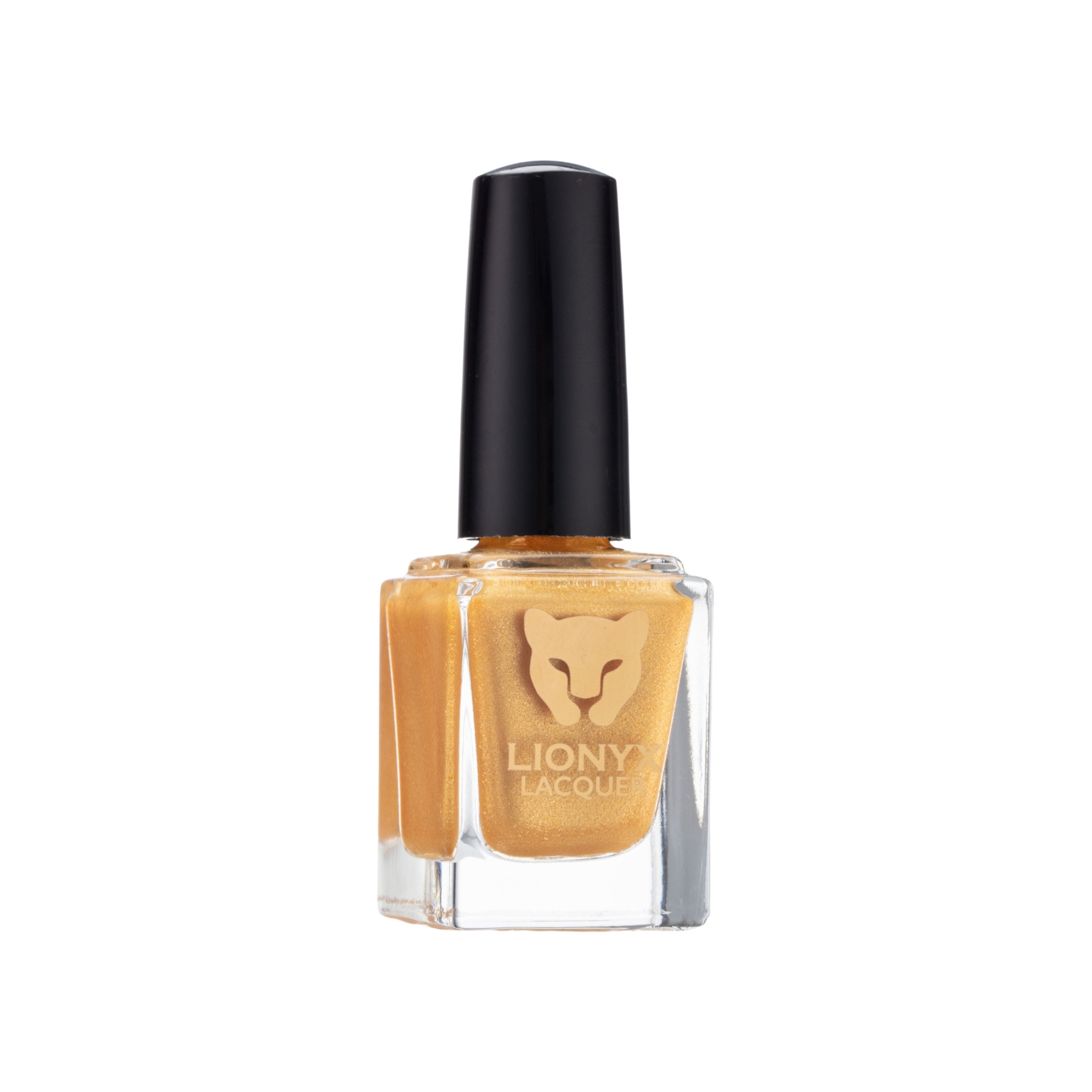Close-up of MANE EVENT by LIONYX Lacquer, a yellow shimmer nail polish.